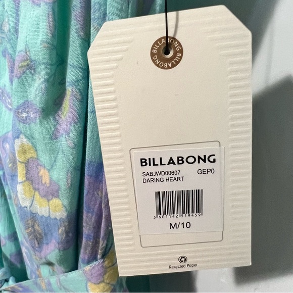Billabong Daring Heart Maxi Dress sz M/10 Blue NWT - Picture 4 of 7
